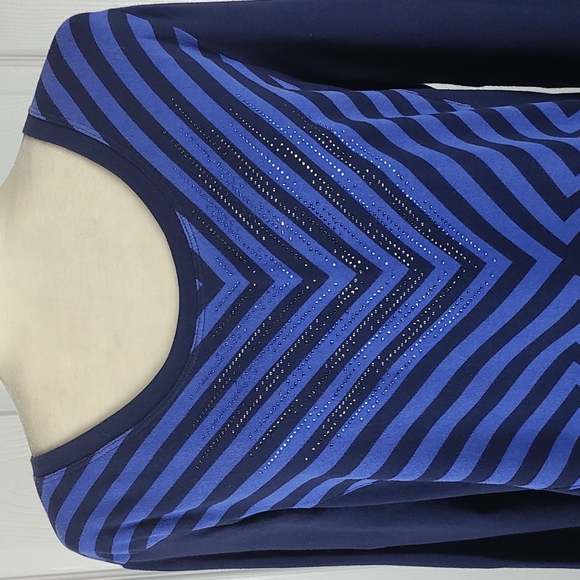 Chico's Geometric Stripe Beaded Blouse - Picture 2 of 11